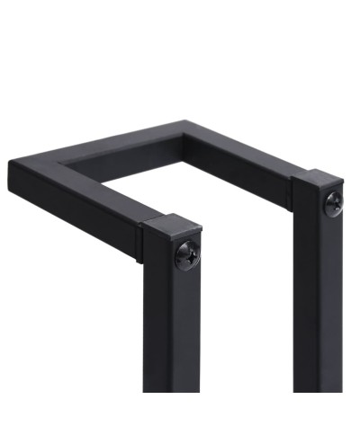 Porte-serviette Noir 12,5x12,5x60 cm Fer