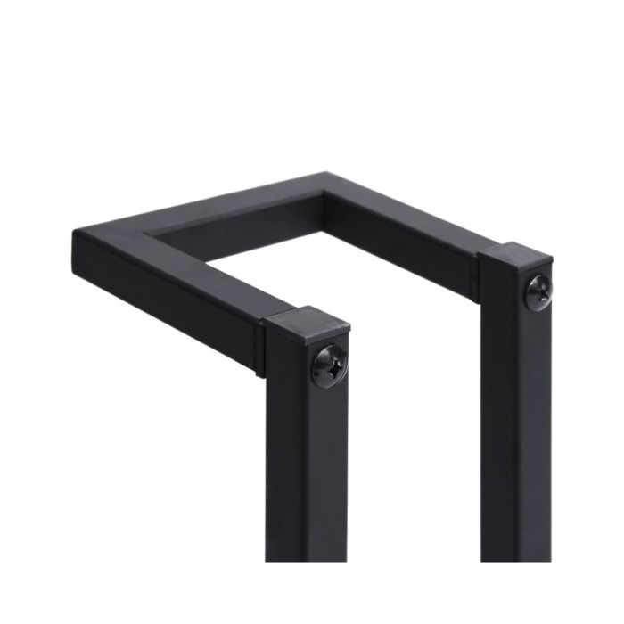 Porte-serviette Noir 12,5x12,5x60 cm Fer