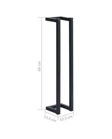 Porte-serviette Noir 12,5x12,5x60 cm Fer