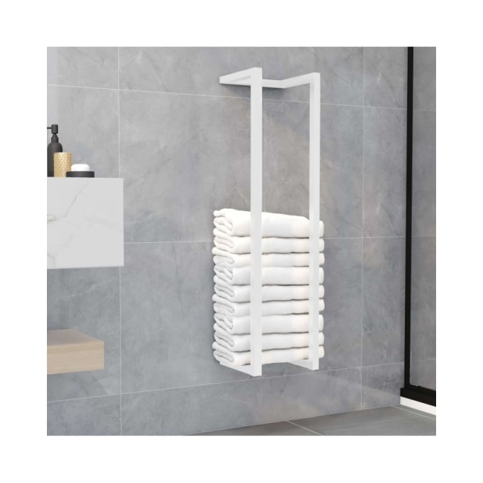 Porte-serviette Blanc 25x20x95 cm Acier
