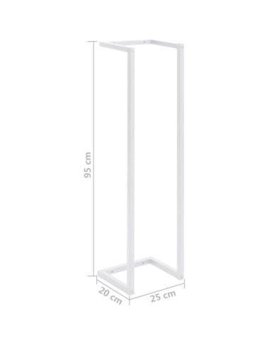 Porte-serviette Blanc 25x20x95 cm Acier
