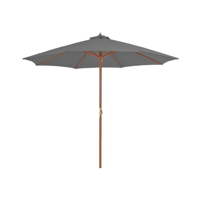 Parasol d'extérieur avec mât en bois 300 cm Anthracite