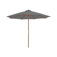 Parasol d'extérieur avec mât en bois 300 cm Anthracite