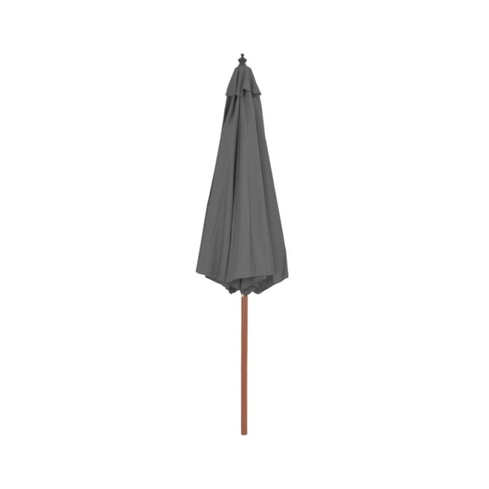 Parasol d'extérieur avec mât en bois 300 cm Anthracite