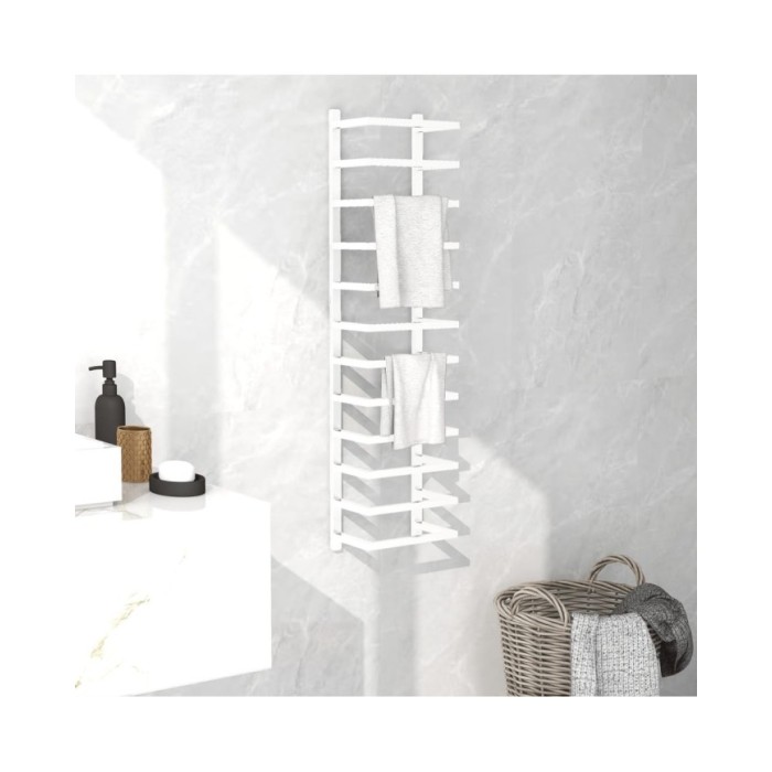 Porte-serviette Blanc 24x12x96 cm Acier