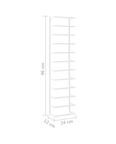 Porte-serviette Blanc 24x12x96 cm Acier