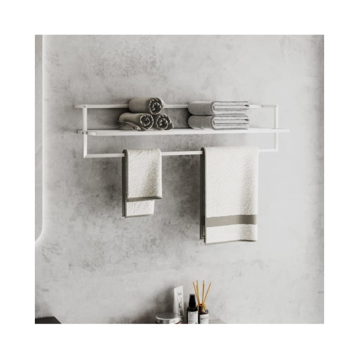 Porte-serviettes Blanc 95x25x22 cm Fer
