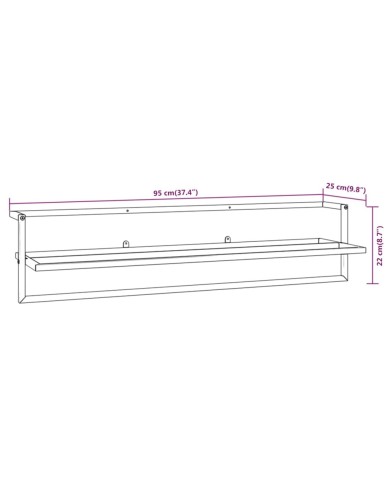 Porte-serviettes Blanc 95x25x22 cm Fer