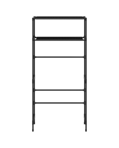 Support de rangement 2 niveaux sur la machine à laver Noir Fer