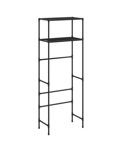 Support de rangement 2 niveaux sur toilette Noir 53,5x28x143 cm