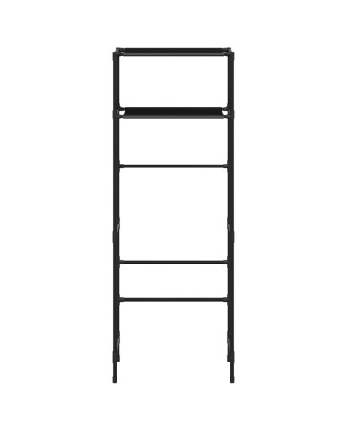Support de rangement 2 niveaux sur toilette Noir 53,5x28x143 cm