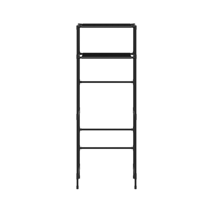 Support de rangement 2 niveaux sur toilette Noir 53,5x28x143 cm