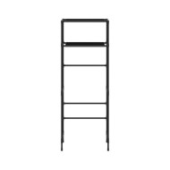 Support de rangement 2 niveaux sur toilette Noir 53,5x28x143 cm