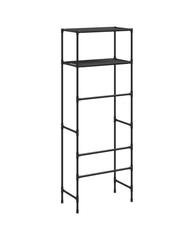 Support de rangement 2 niveaux sur toilette Noir 53,5x28x143 cm