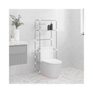 Support de rangement 2 niveaux sur toilette Gris 53,5x28x143 cm