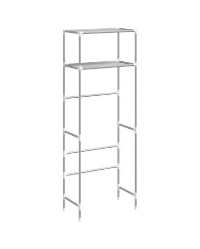 Support de rangement 2 niveaux sur toilette Gris 53,5x28x143 cm