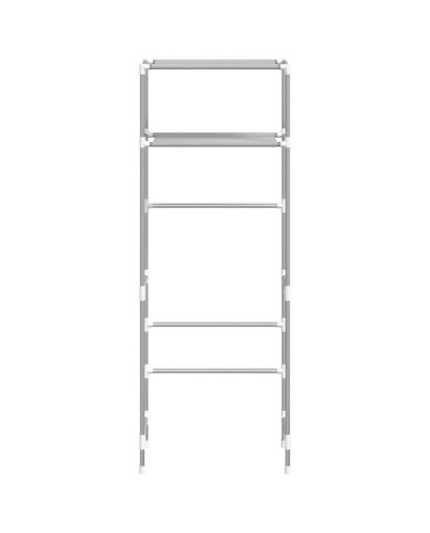 Support de rangement 2 niveaux sur toilette Gris 53,5x28x143 cm