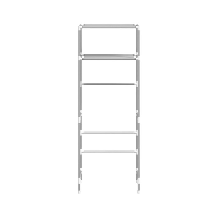 Support de rangement 2 niveaux sur toilette Gris 53,5x28x143 cm