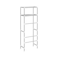 Support de rangement 2 niveaux sur toilette Gris 53,5x28x143 cm