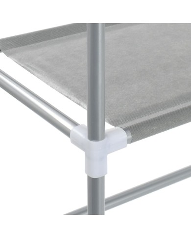 Support de rangement 2 niveaux sur toilette Gris 53,5x28x143 cm