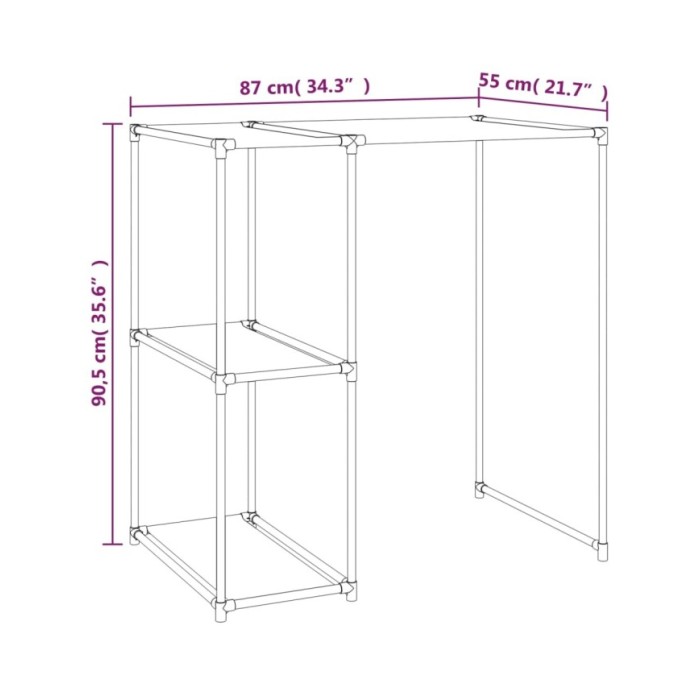 Support de rangement sur la machine à laver Crème 87x55x90,5 cm