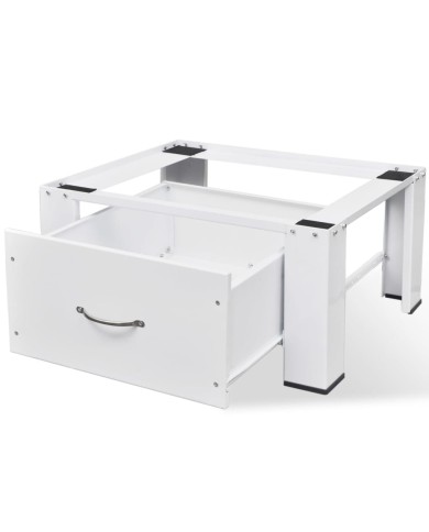 Socle pour machine à laver avec tiroir Blanc