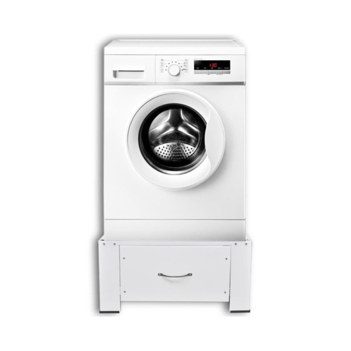 Socle pour machine à laver avec tiroir Blanc
