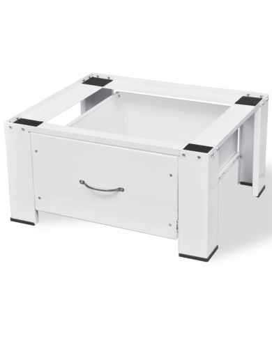 Socle pour machine à laver avec tiroir Blanc