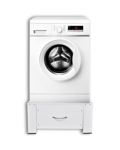 Socle pour machine à laver avec tiroir Blanc