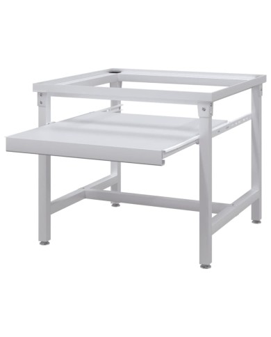 Socle pour machine à laver avec étagère coulissante Blanc