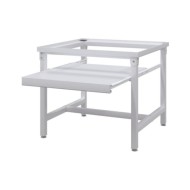Socle pour machine à laver avec étagère coulissante Blanc