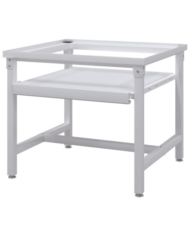 Socle pour machine à laver avec étagère coulissante Blanc