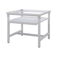 Socle pour machine à laver avec étagère coulissante Blanc