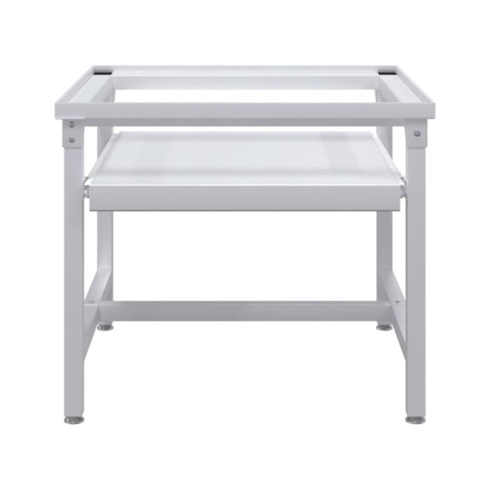 Socle pour machine à laver avec étagère coulissante Blanc