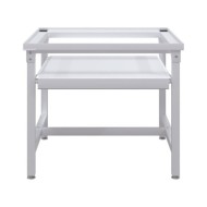 Socle pour machine à laver avec étagère coulissante Blanc