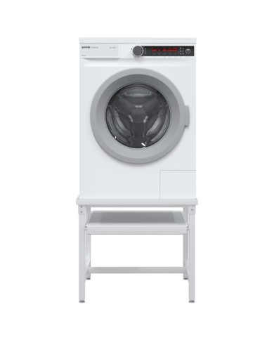 Socle pour machine à laver avec étagère coulissante Blanc