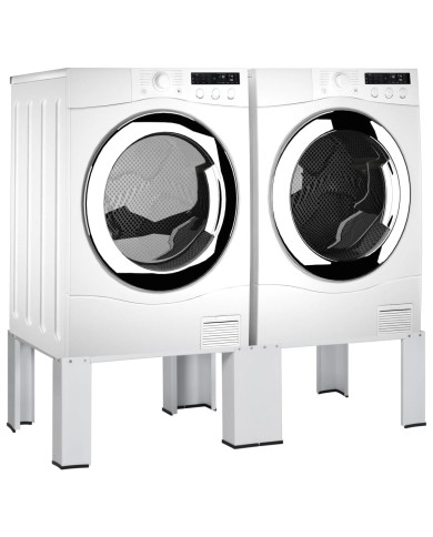 Socle double pour lave-linge et sèche-linge Blanc