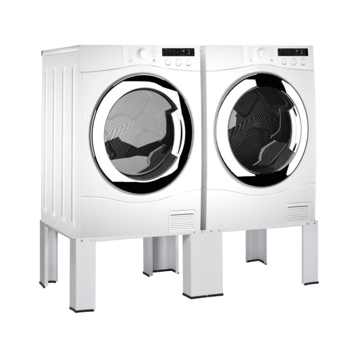Socle double pour lave-linge et sèche-linge Blanc