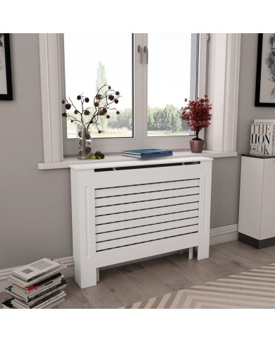 Cache-radiateur Blanc 112x19x81,5 cm MDF