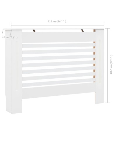 Cache-radiateur Blanc 112x19x81,5 cm MDF