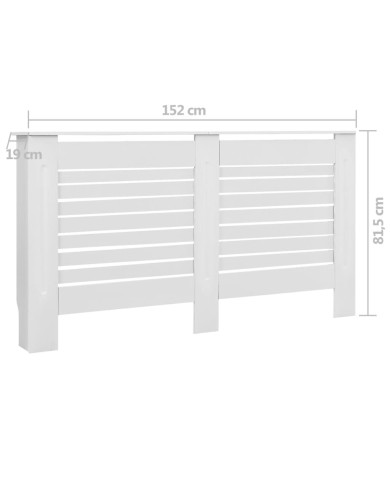 Cache-radiateur Blanc 152x19x81,5 cm MDF