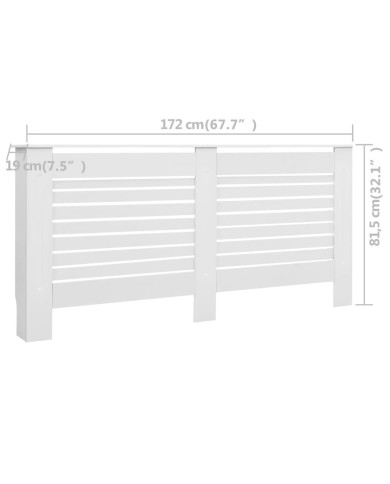 Cache-radiateur Blanc 172x19x81,5 MDF