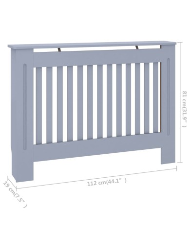 Cache-radiateur Anthracite 112x19x81 cm MDF