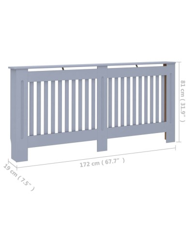 Cache-radiateur Anthracite 172x19x81 cm MDF