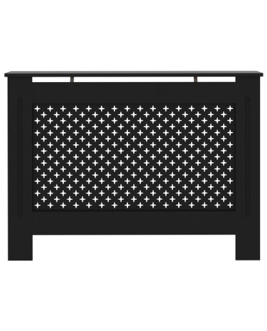 Cache-radiateur Noir 112x19x81 cm MDF