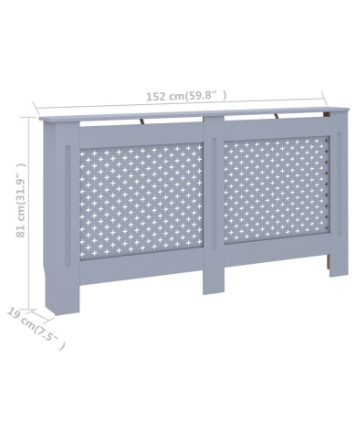 Cache-radiateur Anthracite 152x19x81 cm MDF
