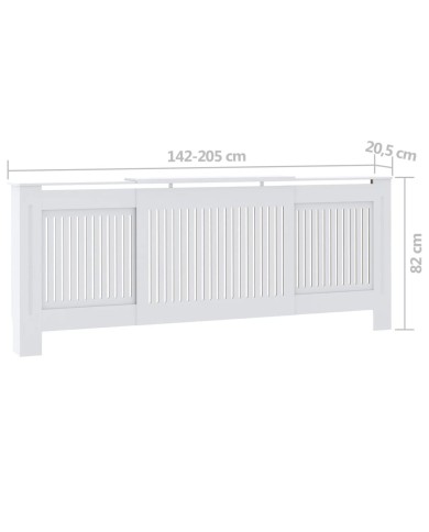 Cache-radiateur MDF Blanc 205 cm