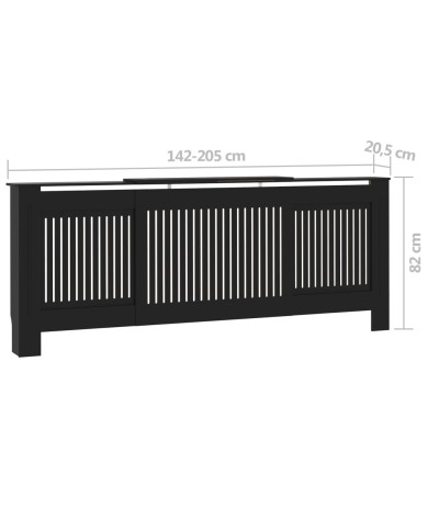 Cache-radiateur MDF Noir 205 cm