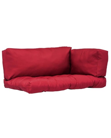 Coussins de palette 3 pcs Rouge Polyester 