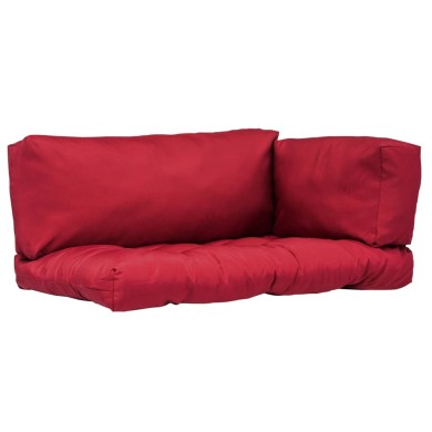 Coussins de palette 3 pcs Rouge Polyester 